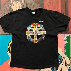 Vintage 90s Kansas Southwestern Cow Skull Shirt